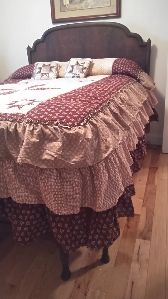 Colcha vintage tamaño doble, patrón estrella hecha a mano Foto 4 de 4