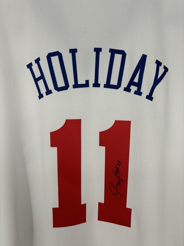 Maglia autografata Jrue Holiday Philadelphia 76ers firmata Adidas cucita - Foto 3 di 9