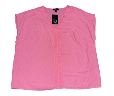 Fred David Tank Top Womens Size 2X Pink Sleeveless Pullover V Neck New