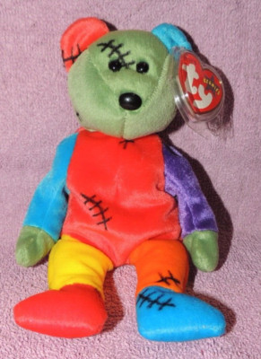 Original Ty Beanie Baby FRANKENTEDDY Bär mit Tag Vitrinenstück Geschenk