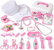 Durable Doctor Kit for Kids, 27 Pcs Deluxe Pretend Play Medical Kit Toy with ...