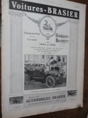 GORDON BENNETT BRASIER + GILLETTE + MAGI Reklame Papier ILLUSTRATION 1907
