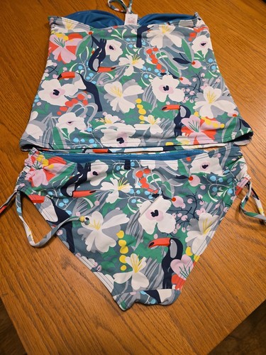 White Stuff Floral Toucan Print Tankini Bikini Swimwear size UK14 - Picture 13 of 15