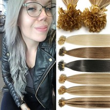 Prebonded Fusion Keratin U nail tip Remy Human Hair Extensions 8A Brazilian hair