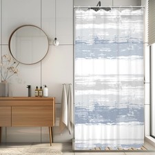 KOMLLEX Abstract Striped Shower Curtain 36"W x 72"L (Pack of 1), A1-blue Grey