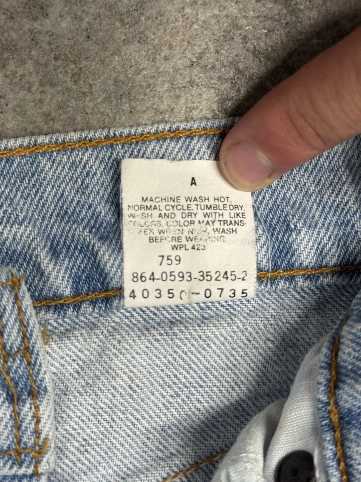 Vintage 90s Levi’s 550 Regular Orange Tab Jeans Youth Size 12 Blue Denim Retro - Image 4 of 4