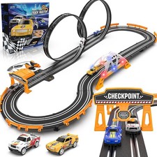 Slot Car Race Track Set Electric Powered Race Track Dual Racing Car Track Set