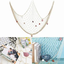 Nautical Decorative Fishing Net Cotton Hand Weaving Mediterranean Style Fishing