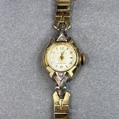 Vintage Clinton Women s 21J Manual Mechanical Shock-Resistant cocktail 2 Tone