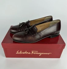 Salvatore Ferragamo Vintage Caronte Men’s Dress Slip On Shoes Loafers Size 9 D