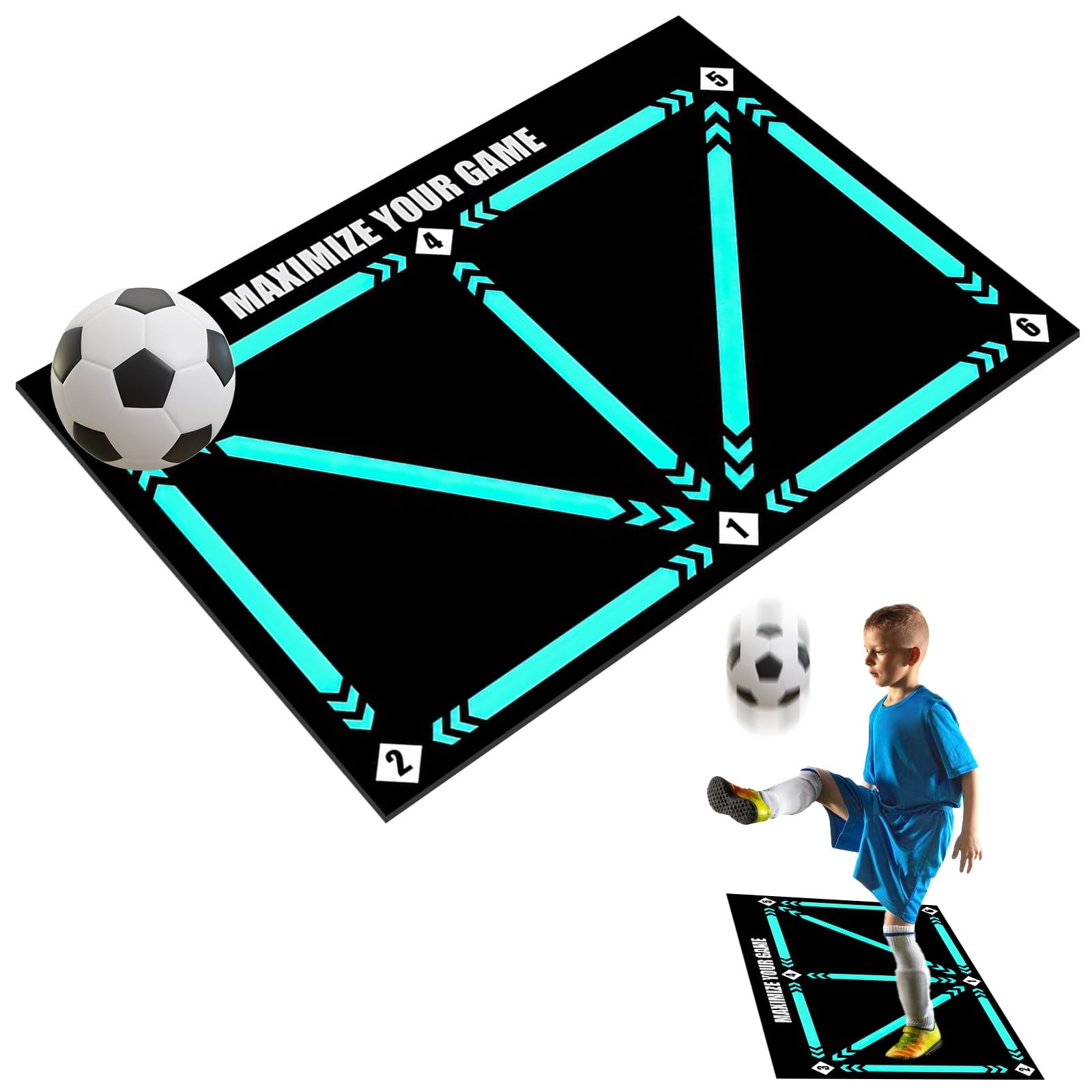 Tapis de football antidérapant de 60x90 cm absorbant les chocs pour dribbles vifs