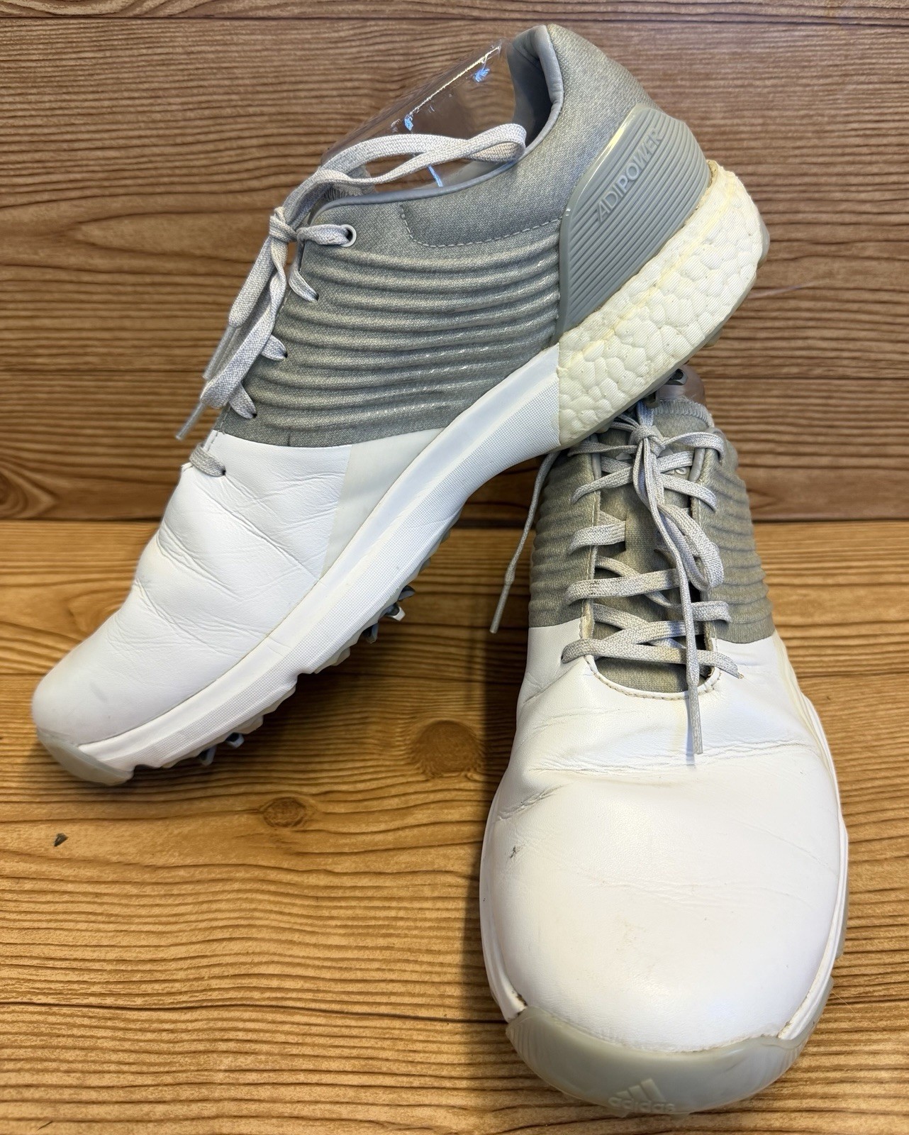 Adidas Men’s Size 13 Adipower Boost Golf Shoes White & Gray thumbnail 2