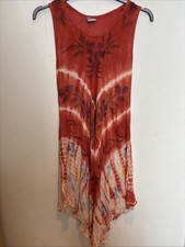 Ladies Tie Dye Beach Cover Up Dress Size M Boho Style