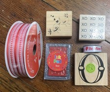 Valentines hearts Craft Satin Ribbon Lot Rubb...