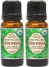 100% Pure Organic Citronella Essential Oil - USDA Certified, 10ml, Pack of 2, Sk