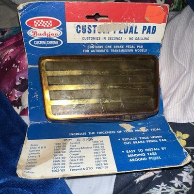 Custom Brake Pedal Pad Chrome Camaro, Firebird, Mustang,GTO, Chevelle, Comet Etc