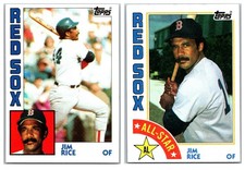 Jim Rice Lot x 2 1984 Topps Base #550 & All-Star #407 Boston Red Sox