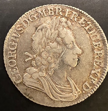 1723 George I SSC Silver Shilling South Sea Company EF Details S3647