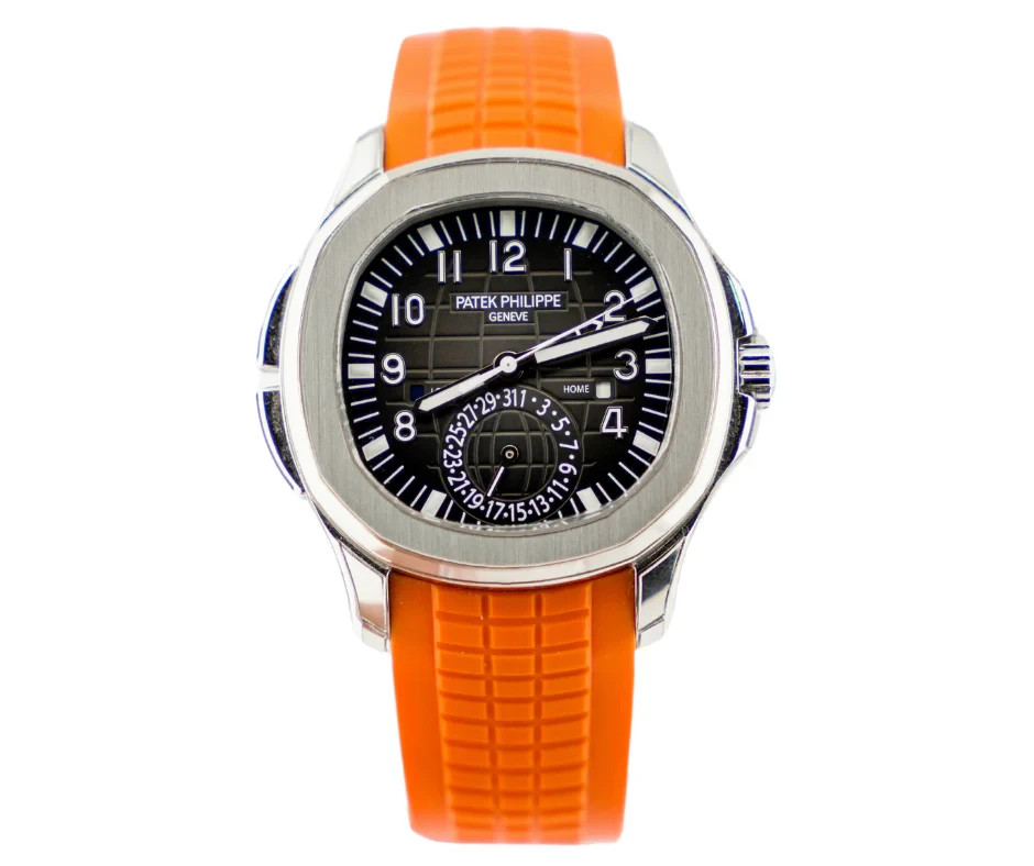 Patek Philippe Aquanaut Travel Time 40MM Steel Orange Strap 5164A