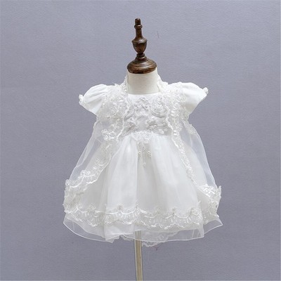 Sale Taufkleid Blumen Spitze Stickerei Kleid Baby Taufe Säugling Kleinkind