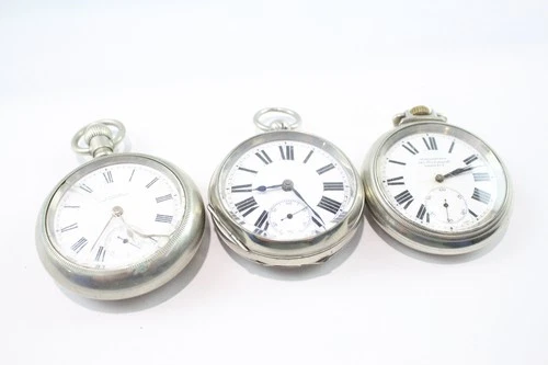 Assorted Vintage Mechanical Pocket Watches Waltham Winegartens Working x 3