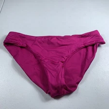 Trina Turk Women's Shirred Hipster Bikini Swim Bottoms Size 8 Pink Cheeky NWT