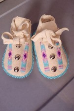 Beaded Native American Baby Moccasins with any color Accents, Handmade
