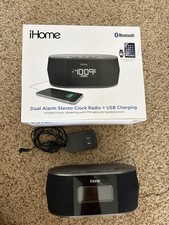 iHome iBT38 Perfect Condition Bluetooth Stereo Dual Alarm Clock Radio Charger