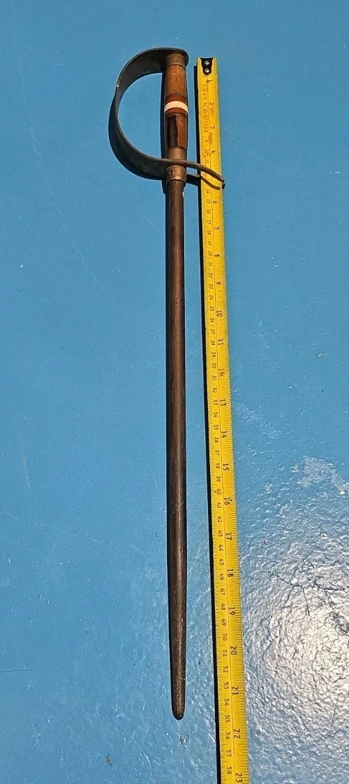 Knife Sharpener Rod Antique Austria Flag Red White Stripe Hand Guard Rare 55cm 8