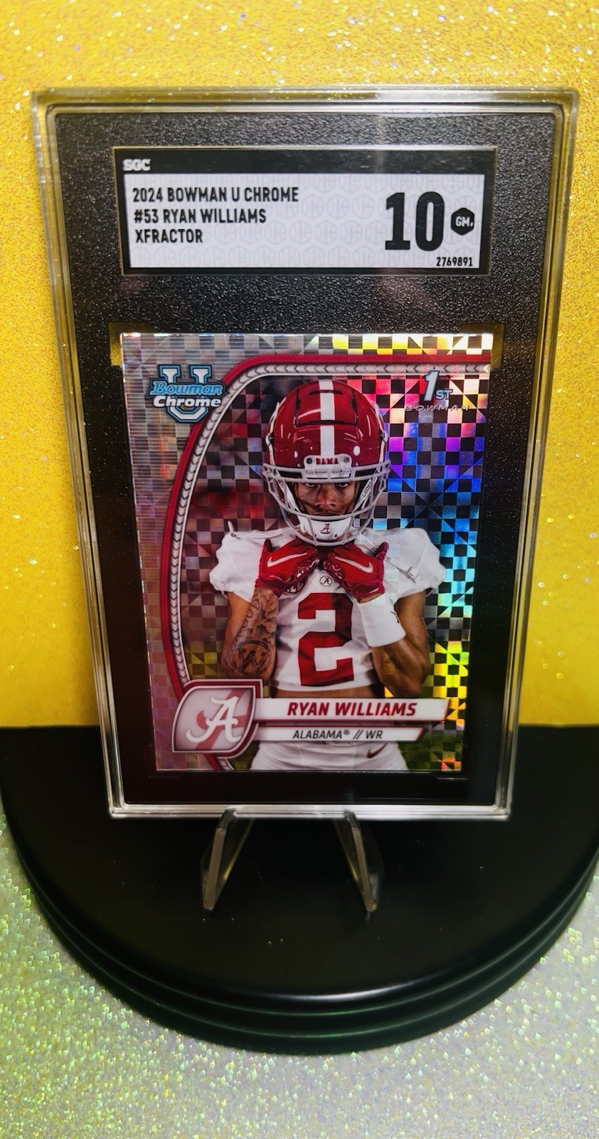 2024 Ryan Williams Bowman U Chrome Xfractor #53 SGC 10 Alabama 🔥 🥵