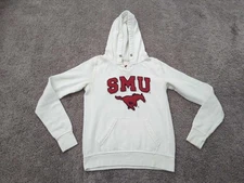 SMU Mustangs Hoodie Sweatshirt Womens Medium NCAA League White
