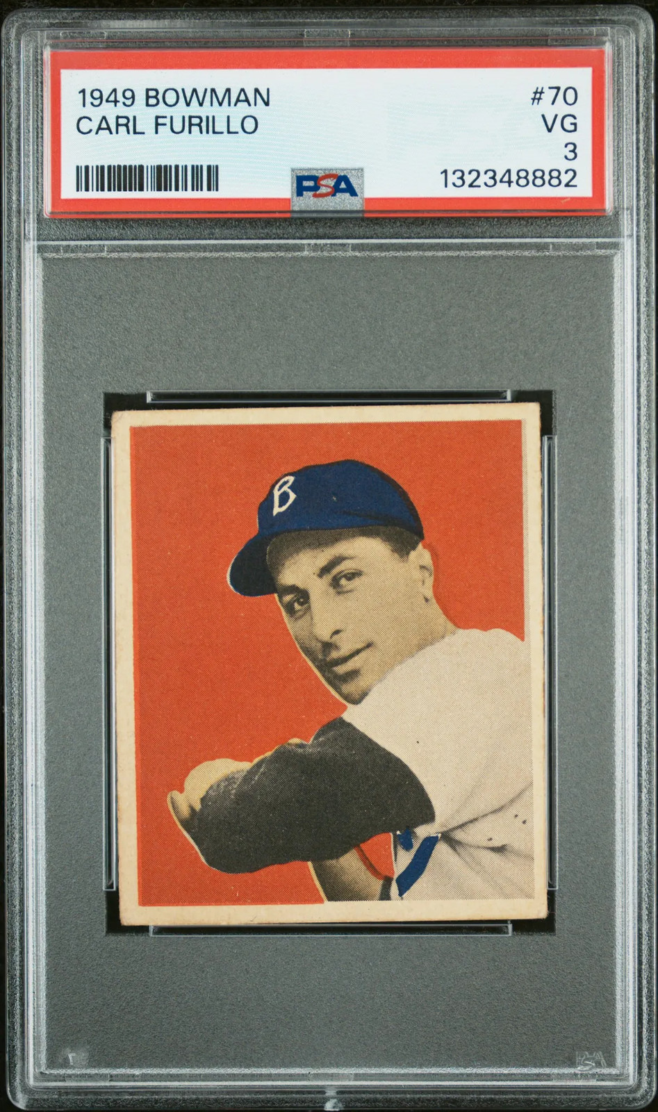 1949 Bowman #70 Carl Furillo PSA 3 Very Good 