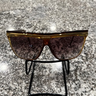 Vintage Laura Biagiotti Oversized Sunglasses Brown Gold Tortoise Frame P-42/S