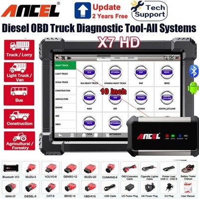 2026 ANCEL X7 HD Profi LKW Scanner OBD2 Diagnosegerät 12V 24V Schwerer DPF Regen
