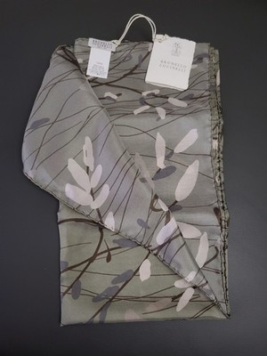 995$ Brunello Cucinelli Womens Silk Square Scarf Sz:26x26''.Made In Italy 
