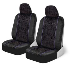 Bdk Black Stardust Car Seat Covers For Front Seats 2 Count.glitter Pattern Fron