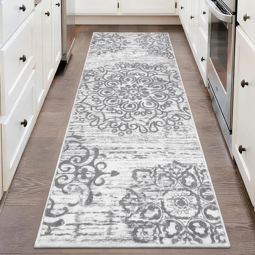 HEBE Hallway Runner Rug 2'x6', Washable Non Slip Kitchen Rug Runner | Soft Boho