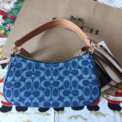 COACH Ashton Baguette Bag In Signature Canvas Denim CY700 | eBay