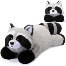 HyDren 18 Inch Raccoon Stuffed Animal 1.5 Lbs Weighted Soft 18 inches, Gray 