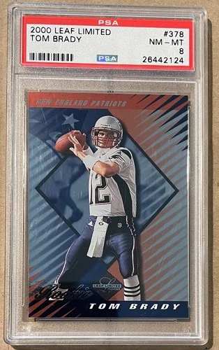 2000 Leaf Limited Tom Brady Rookie #378 246/350 PSA 8 NM-Mint
