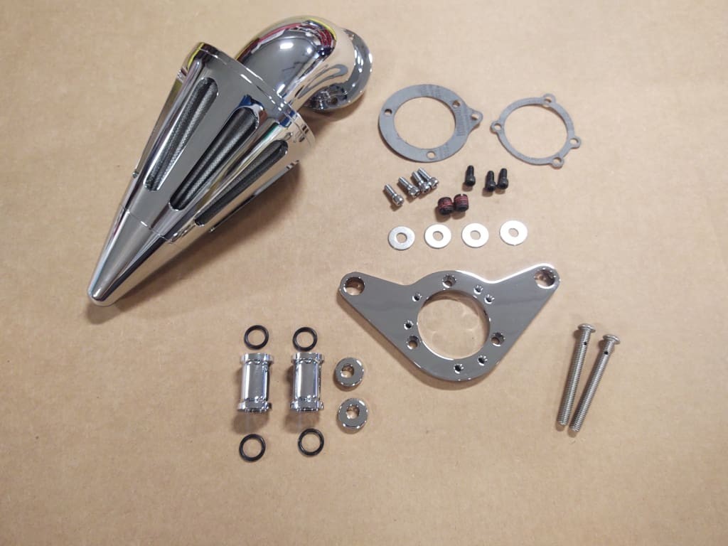 BIG DOG MOTORCYCLES OEM CHROME SPIKE AIR CLEANER w/ FILTER 107
