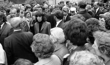 Bill Wyman his girlfriend Astrid Lundstrom at Brian Jones funeral - Old Photo 3