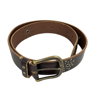 theory - Dark Brown Gold Leather Hardware Belt | eBay display picture 3