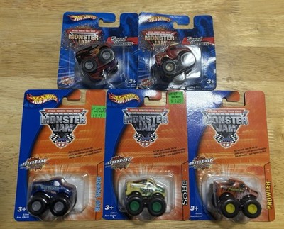 Monster Jam Speed Demons Lot. 5 Trucks. 3 Tall Cards, 2 Shorts