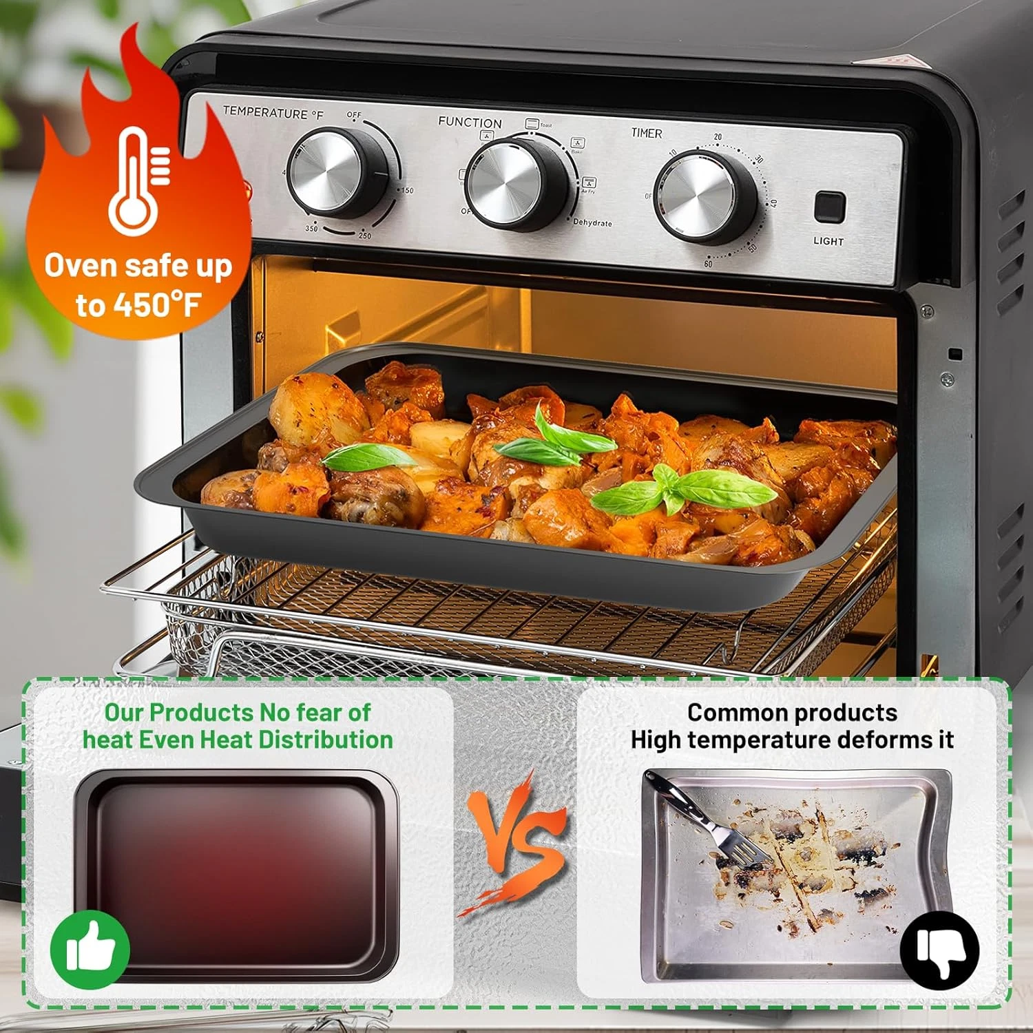 5 Pcs Baking Pans Set Nonstick Baking Sheet Tray Oven Pans Bakeware Set Baking