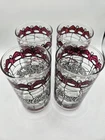 Vintage Rare Coca Cola Tiffany Style Stained Drinking Glasses - Set Of 4, 1970's