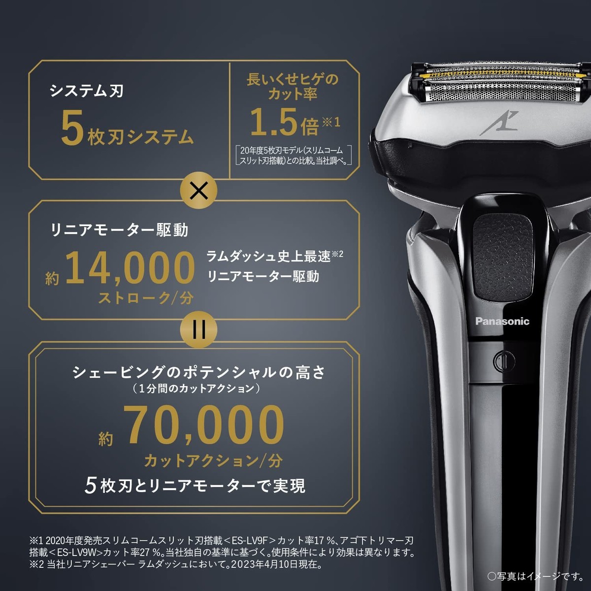 Panasonic パナソニック LAMDASH PRO5 ES-LV5J-S Panasonic Lamdash PRO Men's Shaver 5-Blade Color Silver ES