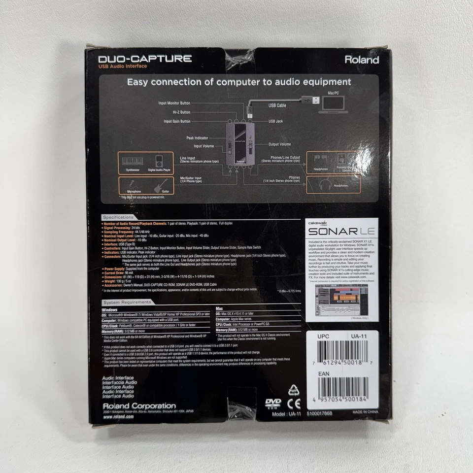 New Roland Duo-Capture USB Audio Interface UA-11 - Image 2 of 4