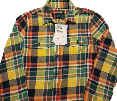 NWT Ralph Lauren Rugby Flannel Shirt Women’s Size Multicolor Plaid  Pockets