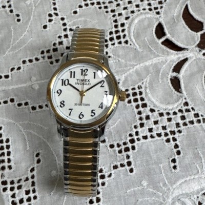 Timex Indiglo Two-Tone Analog Quartz Wristwatch 30M Water-Resistant